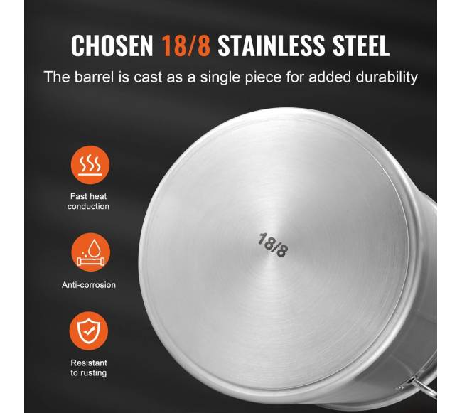 Nerūdijančio plieno puodas su dangčiu, 39,7L2