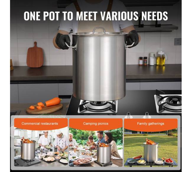 Nerūdijančio plieno puodas su dangčiu, 39,7L5