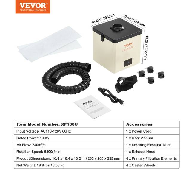 100W lydmetalių dūmų ištraukiklis su filtrais6