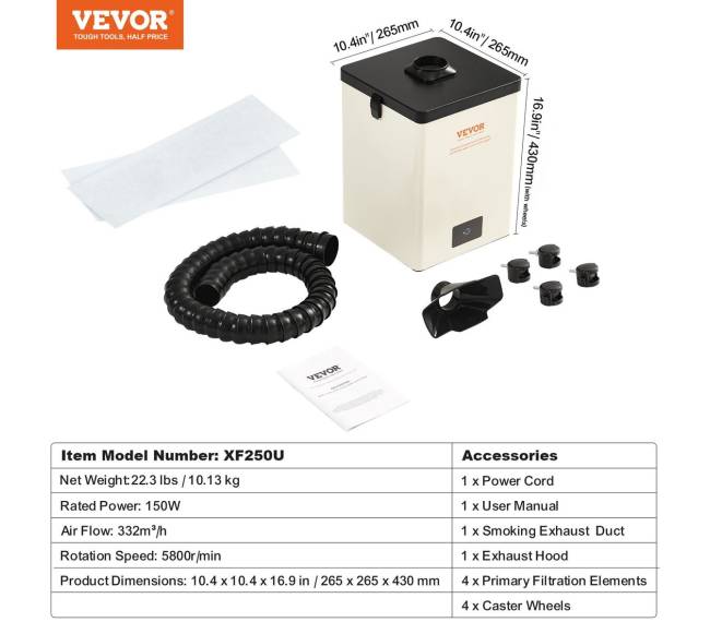 Dūmų ištraukiklis su 3 pakopų filtru6