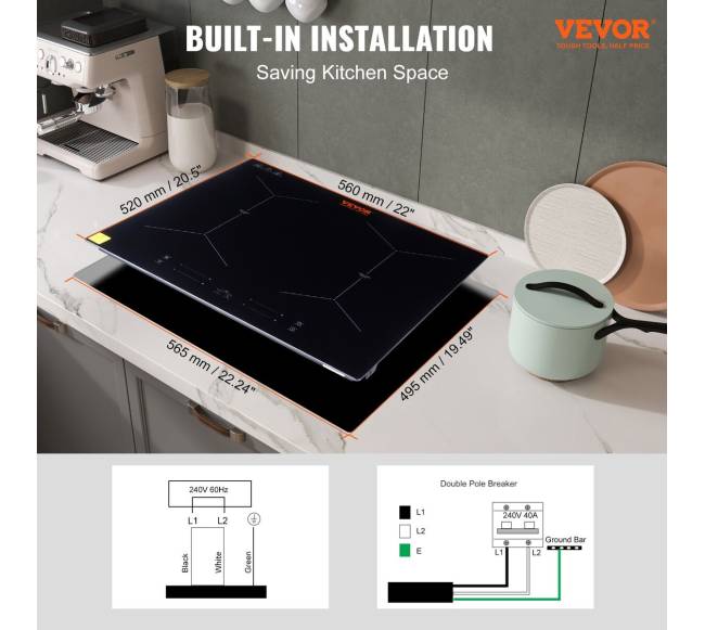 60 cm elektrinė kaitlentė 4 degikliai5