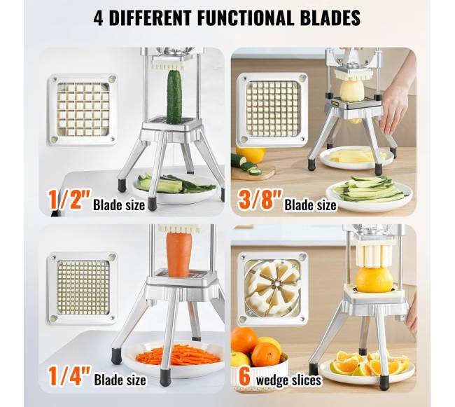 Stalinis daržovių ir vaisių pjaustytuvas su 4 peiliais2