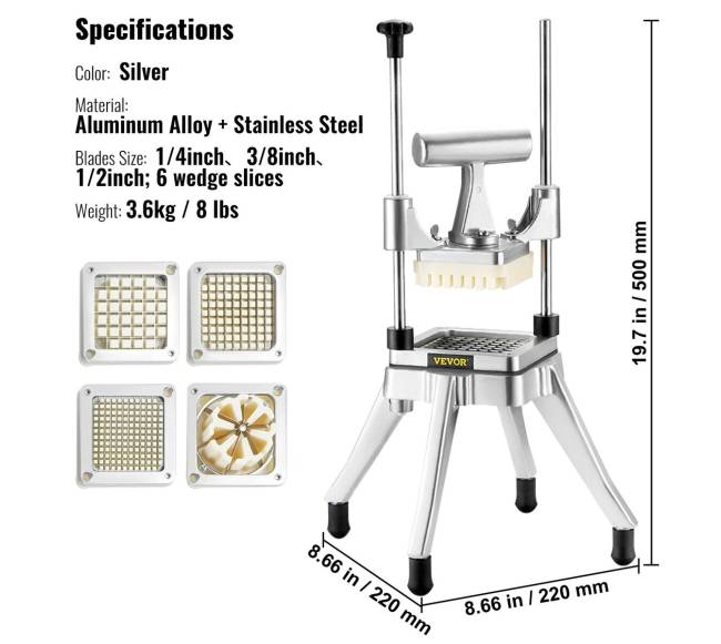 Stalinis daržovių ir vaisių pjaustytuvas su 4 peiliais6