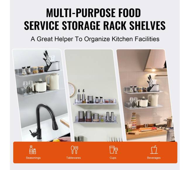 Nerūdijančio plieno sieninė lentyna su atbraila5