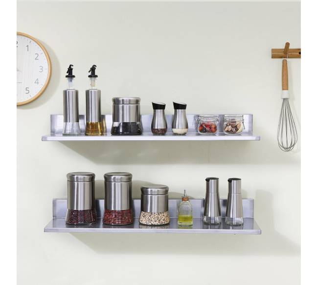 Nerūdijančio plieno sieninė lentyna su atbraila7