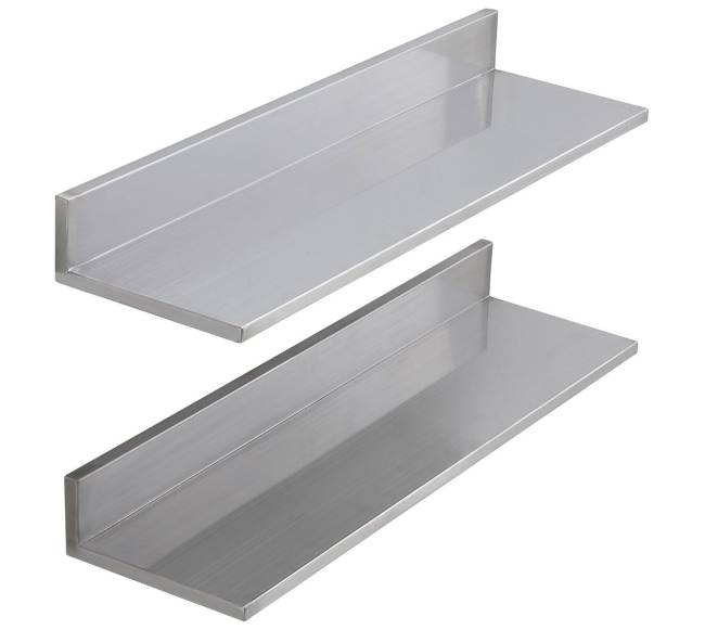 Nerūdijančio plieno sieninė lentyna su atbraila10