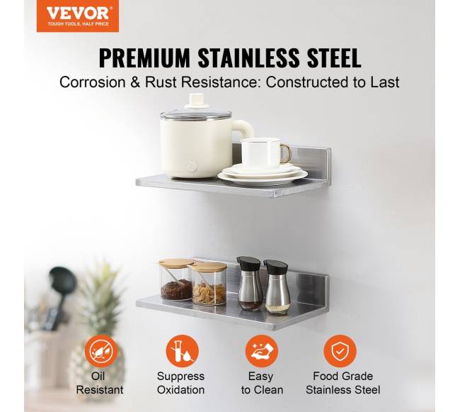 Nerūdijančio plieno lentyna su lentynėlėmis1