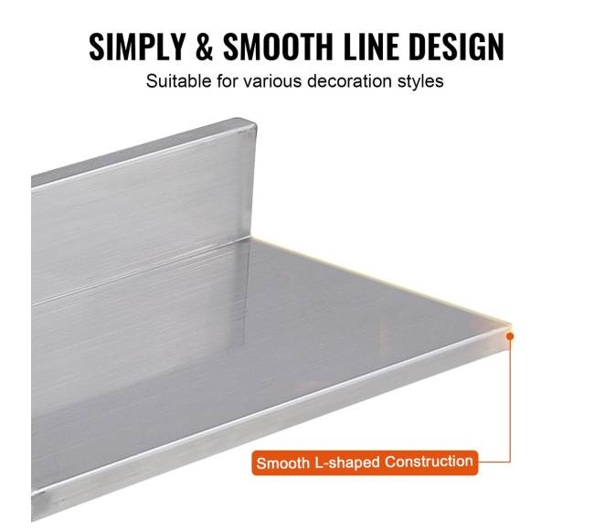 Nerūdijančio plieno lentyna su lentynėlėmis3