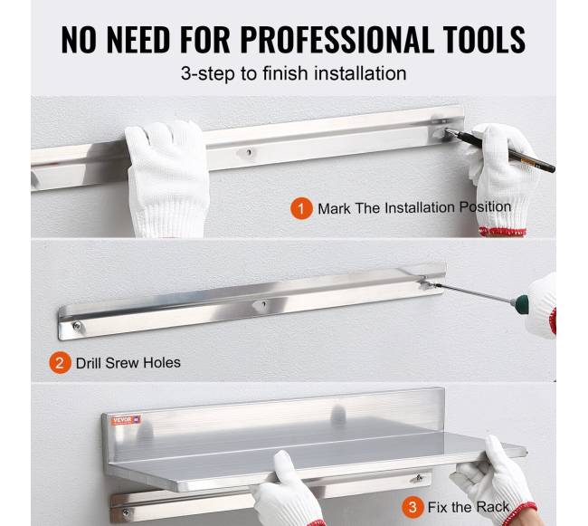 Nerūdijančio plieno lentyna su lentynėlėmis4