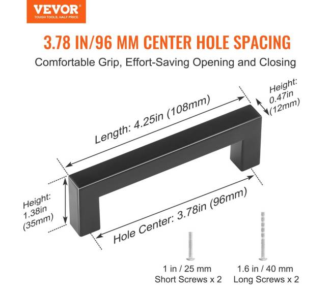 30 dalių virtuvės spintelių rankenėlės 96 mm1