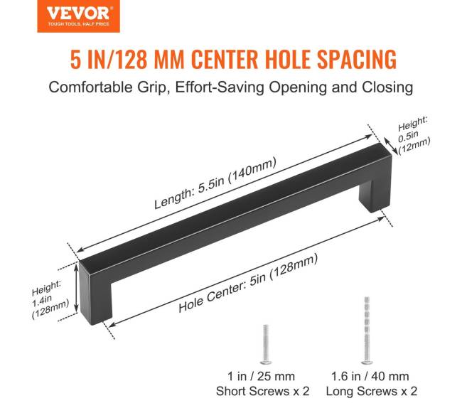 30 vienetų spintos rankenėlės 128mm centras1