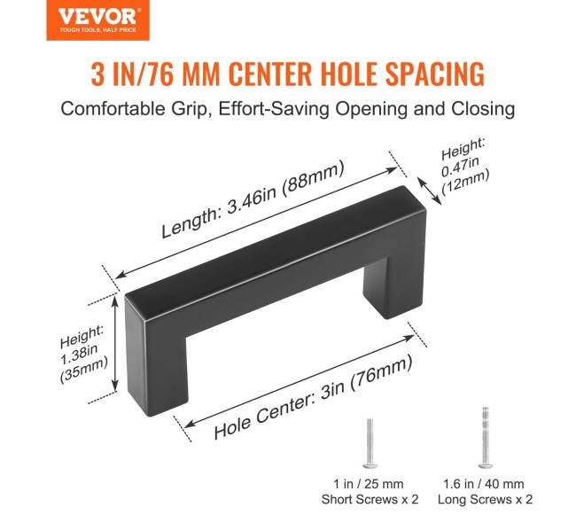 Virtuvės spintelių rankenos, 10 vnt. rinkinys1