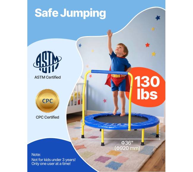 3 ft vaikų batutas su putplasčio rankena1