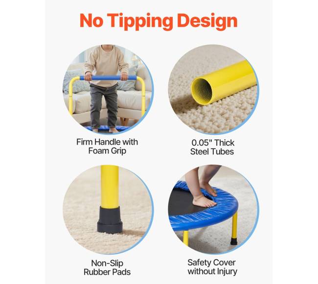 3 ft vaikų batutas su putplasčio rankena2