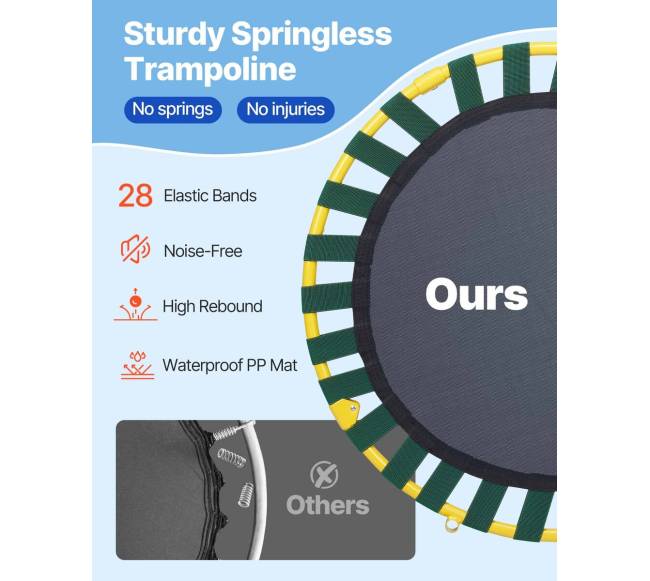 3 ft vaikų batutas su putplasčio rankena3