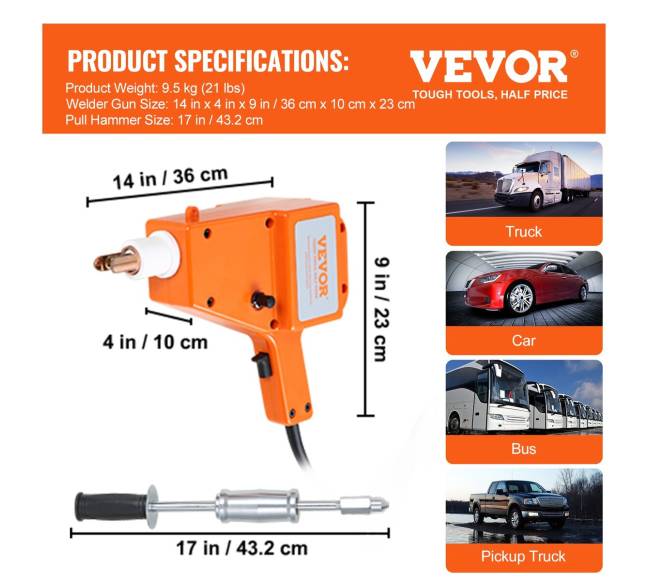 Automobilių kėbulo remontinis rinkinys su suvirinimo aparatu6