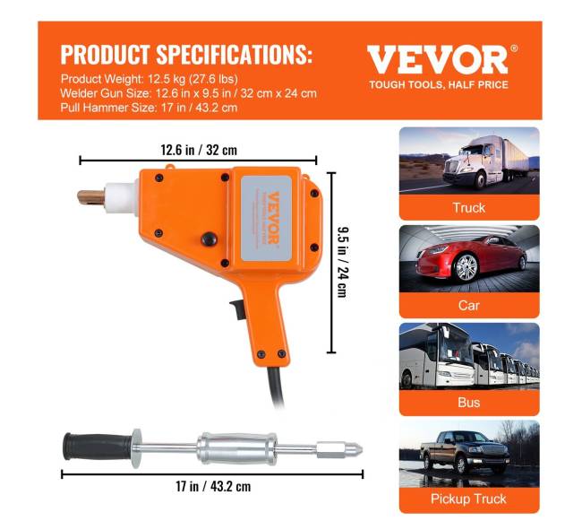 Automobilio kėbulo įlenkimų taisymo rinkinys 800VA6