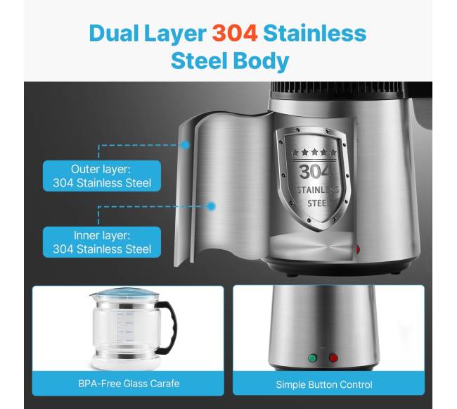 4L vandens distiliatorius su nerūdijančio plieno vidumi4