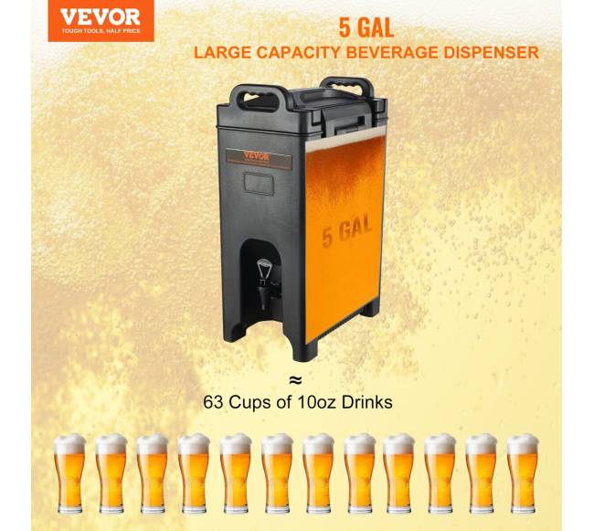 Izoliuotas gėrimų dozatorius, 5 galonų1