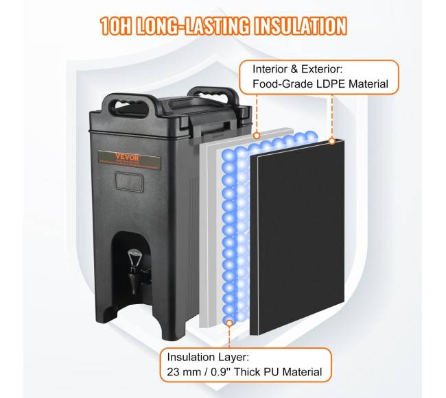 Izoliuotas gėrimų dozatorius, 5 galonų2