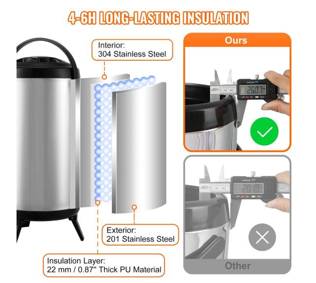 Nerūdijančio plieno gėrimų dozatorius 9.2 l2