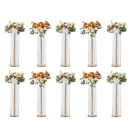 90 cm aukščio kristalinis gėlių stovas vestuvėms0