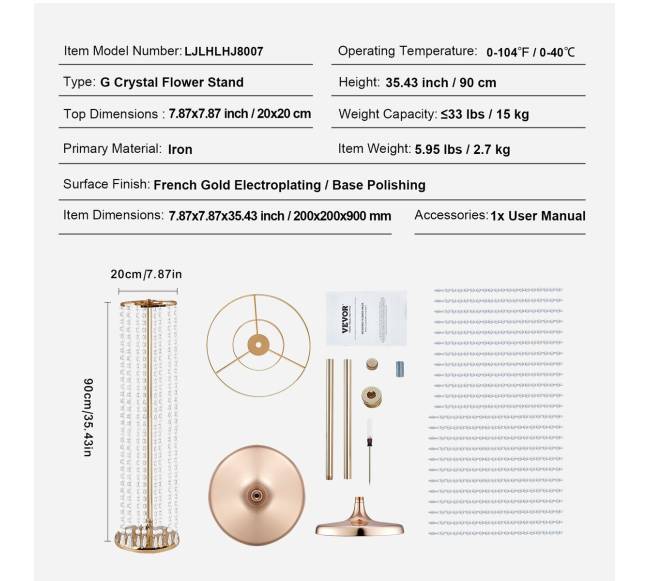 2 vnt 90cm aukščio vestuvinės gėlių stovai6