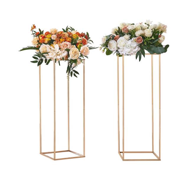 vestuvių gėlių stovas su metaline vaza0