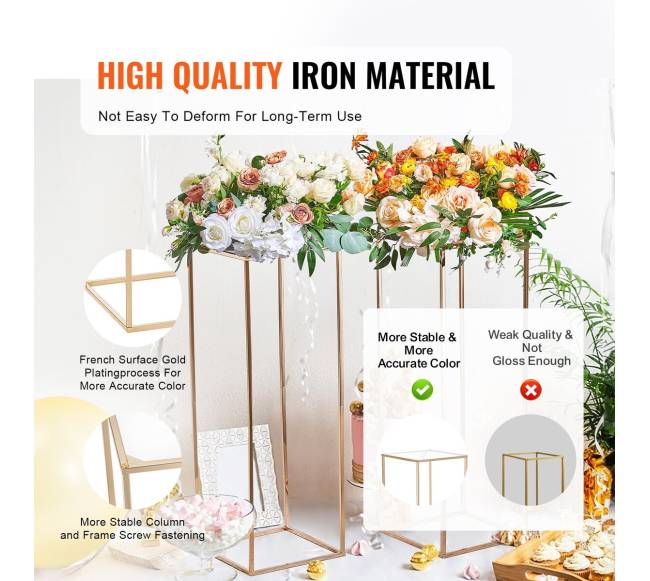 vestuvių gėlių stovas su metaline vaza2