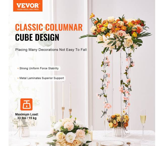 10 vnt. 60 cm aukščio vestuvių gėlių stendas1