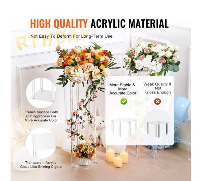 10 vnt. 60 cm aukščio vestuvių gėlių stendas2