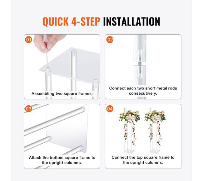 10 vnt. 60 cm aukščio vestuvių gėlių stendas4