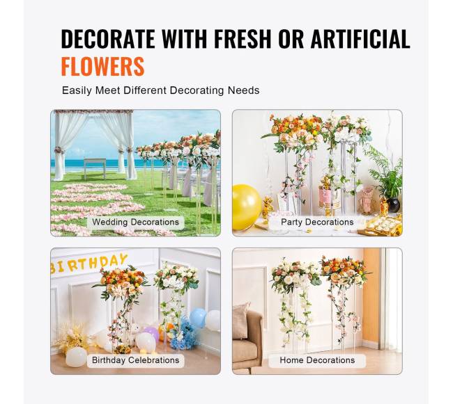 10 vnt. 60 cm aukščio vestuvių gėlių stendas5