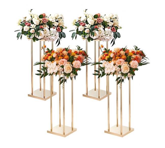 Auksinis vestuvių gėlių stovas, 80 cm aukščio0
