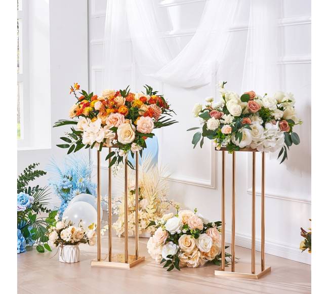 Auksinis vestuvių gėlių stovas, 80 cm aukščio7