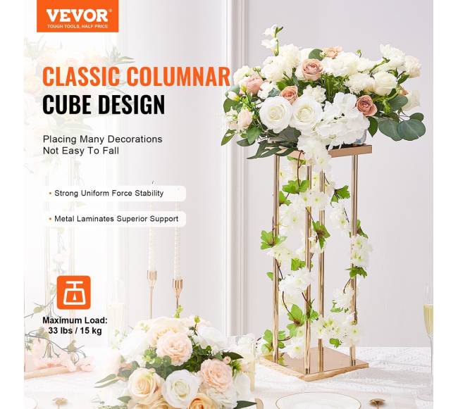 4 vnt. aukso metalo stovas gėlėms1