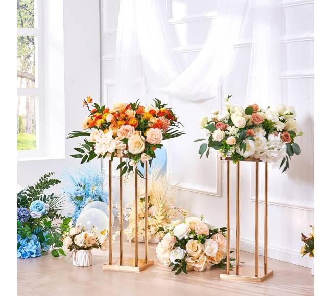 4 vnt. aukso metalo stovas gėlėms7
