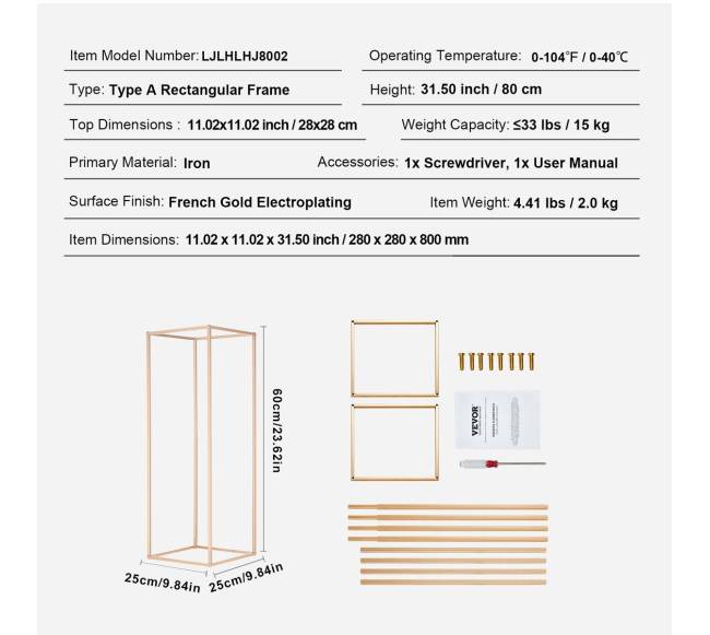 Vestuvių gėlių stovai, 80 cm aukščio (2 vnt.)6
