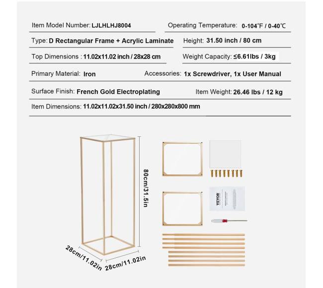 80cm aukštas vestuvių gėlių stovas6