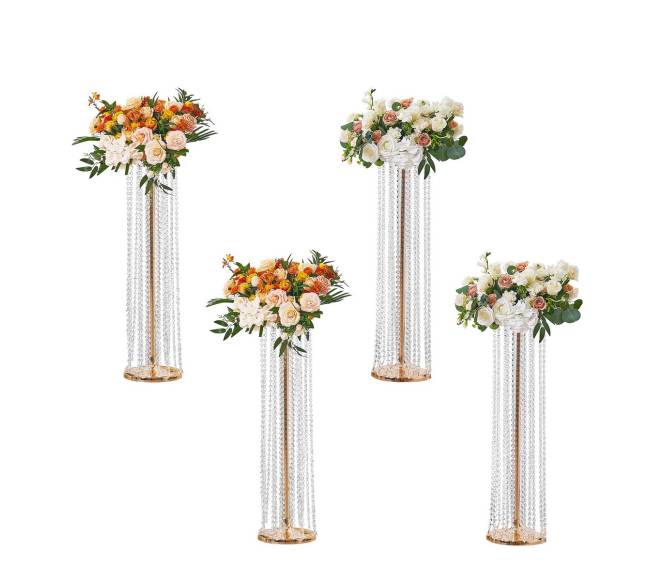 4 vnt. 90 cm aukščio krištolinis vestuvių stovas0