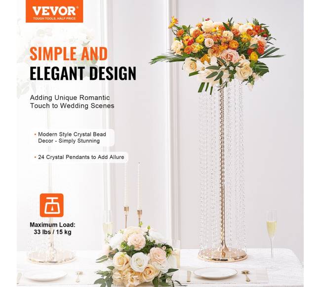 4 vnt. 90 cm aukščio krištolinis vestuvių stovas1