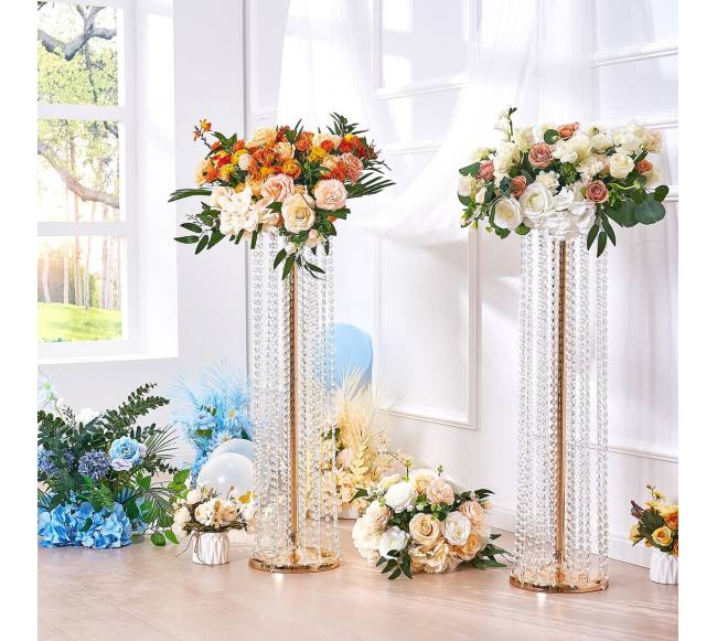 4 vnt. 90 cm aukščio krištolinis vestuvių stovas7