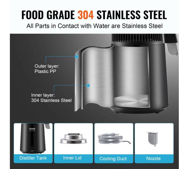 4 l vandens distiliatorius iš nerūdijančio plieno4