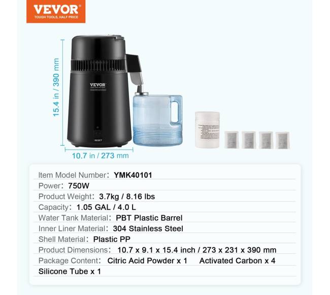 4 l vandens distiliatorius iš nerūdijančio plieno6