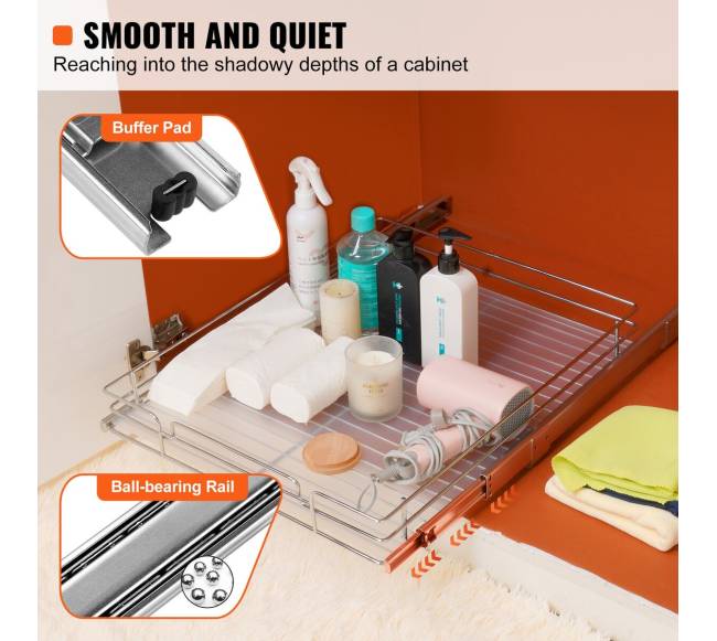 Ištraukiamas spintelių organizatorius iš chromuoto plieno2