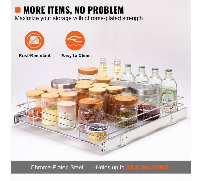 Ištraukiamas spintelių organizatorius iš chromuoto plieno3