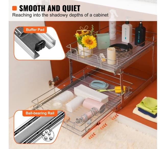 Dvigubas ištraukiamas spintos organizatorius 48x51 cm2