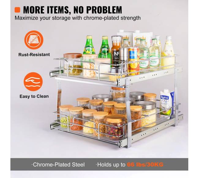 Dvigubas ištraukiamas spintos organizatorius 48x51 cm3