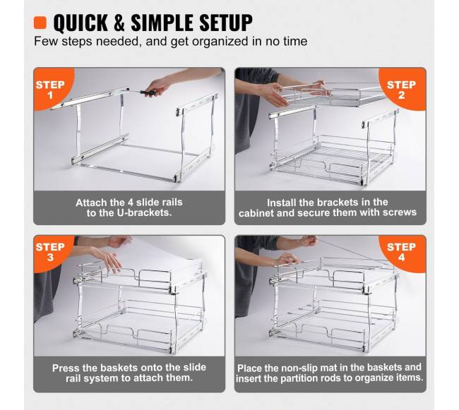 Dvigubas ištraukiamas spintos organizatorius 48x51 cm4