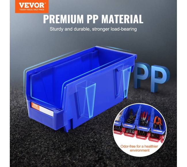 Plastikinė laikymo dėžė, 12 vnt., mėlynaraudona1